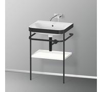 Duravit Happy D.2 Plus combinaison lavabo pour meuble HP4735N3636 57,5 x 49 cm, sans trou pour robinetterie, blanc , avec console en métal