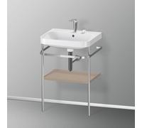 Duravit Happy D.2 Plus combinaison lavabo sur meuble HP4835E7575 57,5 x 49 cm, 2 trous pour robinetterie, lin, avec support métallique