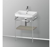 Duravit Happy D.2 Plus combinaison lavabo sur meuble HP4835O9292 57,5 x 49 cm, trou pour robinetterie 2000 , finition gris pierre satiné, avec console en métal