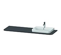 Duravit Happy D.2 lavabo console HP031HR8080 160 x 55 cm, avec 2000 découpe, à droite, Supermatt graphite