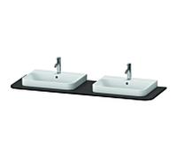 Duravit Happy D.2 lavabo console HP032HB6969 160 x 55 cm, avec deux découpes, noyer satiné