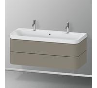 Duravit Happy D.2 Plus HP4379O92920000 117,5x49cm, 2 tiroirs, finition satinée gris pierre