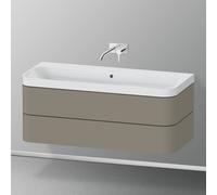 Duravit Happy D.2 Plus HP4349N92920000 117,5x49cm, 2 tiroirs, sans trou pour robinetterie, finition satinée gris pierre