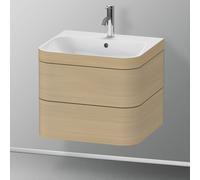Duravit Meuble avec vasque Happy D.2 HP4635O7171 – 57,5×49 cm, 2 tiroirs, chêne, c-bonded
