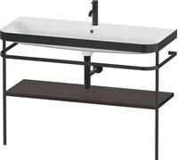 Duravit Happy D.2 Plus c-bonded Set avec console métallique, 1175x490mm, 1 trou de robinetterie, HP4739O69690000, Couleur: Noyer brossé Placage bois véritable