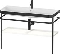 Duravit Happy D.2 Plus c-bonded Set avec console métallique, 1175x490mm, 1 trou de robinetterie, HP4739O36360000, Couleur: Laque mate en soie blanche