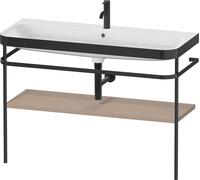 Duravit Happy D.2 Plus c-bonded Set avec console métallique, 1175x490mm, 1 trou de robinetterie, HP4739O75750000, Couleur: Décor en lin