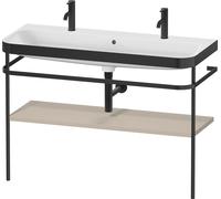 Duravit Happy D.2 Plus combinaison de vanité HP4759O60600000 117,5x49cm, avec trou pour robinetterie 2000 , support en métal, finition satinée taupe