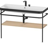 Duravit Happy D.2 Plus c-bonded Set avec console métallique, 1175x490mm, 2 trous pour robinets, HP4739E71710000, Couleur: Placage chêne méditerranéen en bois véritable