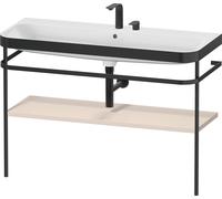 Duravit Happy D.2 Plus c-bonded Set avec console métallique, 1175x490mm, 2 trous pour robinets, HP4739E83830000, Couleur: Décor taupe super mat