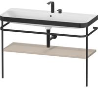 Duravit Happy D.2 Plus combinaison de vanité HP4739E60600000 117,5x49cm, avec console en métal, 2 trous pour robinetterie, finition satinée taupe