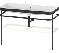 Duravit Happy D.2 Plus c-bonded Set avec console métallique, 1175x490mm, sans trou pour robinetterie, HP4739N84840000, Couleur: Blanc super mat Décor