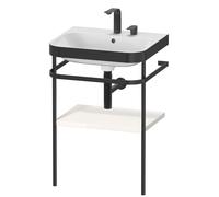 Duravit Happy D.2 Plus c-bonded Set avec console métallique, 575x490mm, 2 trous pour robinets, HP4735E2222, Couleur: Décor blanc brillant