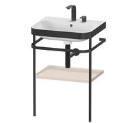Duravit Happy D.2 Plus c-bonded Set avec console métallique, 575x490mm, 2 trous pour robinets, HP4735E8383, Couleur: Décor taupe super mat