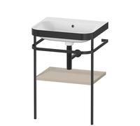 Duravit Happy D.2 Plus c-bonded Set avec console métallique, 575x490mm, sans trou pour robinetterie, HP4735N6060, Couleur: Laque mate taupe soie