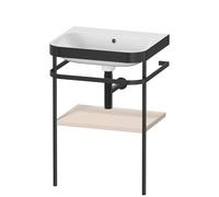 Duravit Happy D.2 Plus c-bonded Set avec console métallique, 575x490mm, sans trou pour robinetterie, HP4735N8383, Couleur: Décor taupe super mat