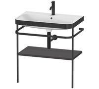 Duravit Lavabo Happy D.2 Plus HP4737O8080 77,5 x 49 cm 1 trou Graphite super mat console métal