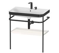 Duravit Happy D.2 Plus c-bonded Set avec console métallique, 775x490mm, 2 trous pour robinets, HP4737E2222, Couleur: Décor blanc brillant