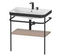 Duravit Combinaison lavabo sur meuble Happy D.2 Plus 77,5 x 49 cm, 2 trous, lin, support métallique