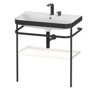 Duravit Happy D.2 Plus c-bonded Set avec console métallique, 775x490mm, 2 trous pour robinets, HP4737E8484, Couleur: Blanc super mat Décor