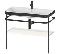 Duravit Happy D.2 Plus c-bonded Set avec console métallique, 975x490m, 1 trou de robinetterie, HP4738O2222, Couleur: Décor blanc brillant