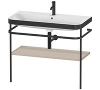 Duravit Happy D.2 Plus c-bonded Set avec console métallique, 975x490m, 1 trou de robinetterie, HP4738O6060, Couleur: Laque mate taupe soie