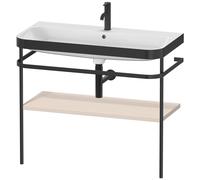 Duravit Happy D.2 Plus c-bonded Set avec console métallique, 975x490m, 1 trou de robinetterie, HP4738O8383, Couleur: Décor taupe super mat