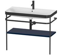 Duravit Happy D.2 Plus c-bonded Set avec console métallique, 975x490m, 1 trou de robinetterie, HP4738O9898, Couleur: Laque mat soyeuse bleu nuit