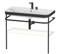 Duravit Happy D.2 Plus c-bonded Set avec console métallique, 975x490mm, 2 trous pour robinets, HP4738E8484, Couleur: Blanc super mat Décor