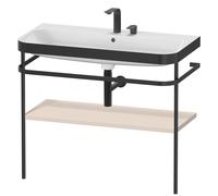 Duravit Happy D.2 Plus c-bonded Set avec console métallique, 975x490mm, 2 trous pour robinets, HP4738E8383, Couleur: Décor taupe super mat