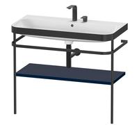 Duravit Happy D.2 Plus combinaison lavabo pour meuble HP4738E9898 97,5 x 49 cm, 2 trous pour robinetterie, finition satinée bleu nuit, avec console en métal