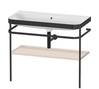 Duravit Happy D.2 Plus c-bonded Set avec console métallique, 975x490mm, sans trou pour robinetterie, HP4738N8383, Couleur: Décor taupe super mat
