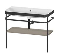 Duravit Happy D.2 Plus c-bonded Set avec console métallique, 975x490mm, sans trou pour robinetterie, HP4738N9292, Couleur: Gris pierre Vernis satiné mat Soie