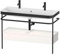 Duravit Happy D.2 Plus c-bonded Set avec console métallique et tiroir, 1175x490mm, 1 trou pour robinetterie, HP4764O22220000, Couleur: Décor blanc brillant
