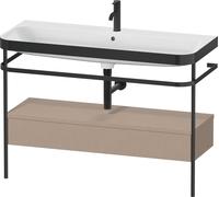 Duravit Happy D.2 Plus combinaison lavabo sur meuble HP4744O75750000 117,5x49cm, avec console en métal, trou pour 2000 , lin