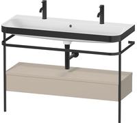 Duravit Happy D.2 Plus combinaison de vanité HP4764O60600000 117,5x49cm, avec trou pour robinetterie 2000 , support en métal, finition satinée taupe