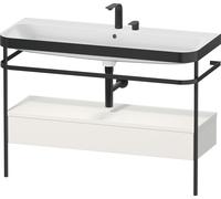 Duravit Happy D.2 Plus combinaison lavabo pour meuble HP4744E39390000 117,5x49cm, avec console en métal, 2 trous pour robinetterie, nordic blanc mat