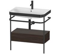 Duravit Meuble-lavabo Happy D.2 Plus HP4742O6969 77,5 x 49 cm 1 trou Noyer brossé, console métal