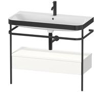 Duravit Happy D.2 Plus combinaison lavabo pour meuble HP4743O3636 97,5 x 49 cm, trou pour robinetterie 2000 , blanc , avec console en métal