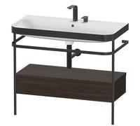 Duravit Lavabo sur meuble Happy D.2 Plus HP4743E6969 97,5x49 cm 2 trous noyer brossé console métal