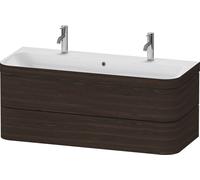 Duravit Happy D.2 Plus c-bonded Set suspendu, 1175x490mm, 2 tiroirs, 1 trou de robinetterie, HP4640O69690000, Couleur: Noyer brossé Placage bois véritable