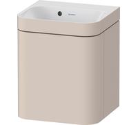 Duravit Happy D.2 Plus c-bonded Set suspendu, 400x360mm, 1 porte, charnières à droite, sans percement pour robinetterie, HP4634N83830000, Couleur: Décor taupe super mat