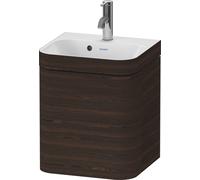 Duravit Happy D.2 Plus c-bonded Set suspendu, 400x360mm, 1 porte, charnières à gauche, 1 trou de robinetterie, HP4633O69690000, Couleur: Noyer brossé Placage bois véritable