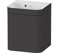 Duravit Happy D.2 Plus c-bonded Set suspendu, 400x360mm, 1 porte, charnières à gauche, sans percement pour robinetterie, HP4633N80800000, Couleur: Décor graphite super mat