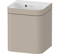 Duravit Happy D.2 Plus c-bonded Set suspendu, 400x360mm, 1 porte, charnières à gauche, sans percement pour robinetterie, HP4633N60600000, Couleur: Laque mate taupe soie