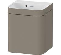Duravit Happy D.2 Plus c-bonded Set suspendu, 400x360mm, 1 porte, charnières à gauche, sans percement pour robinetterie, HP4633N92920000, Couleur: Gris pierre Vernis satiné mat Soie