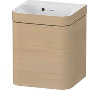 Duravit Happy D.2 Plus c-bonded Set suspendu, 400x360mm, 1 porte, charnières à gauche, sans percement pour robinetterie, HP4633N71710000, Couleur: Placage chêne méditerranéen en bois véritable