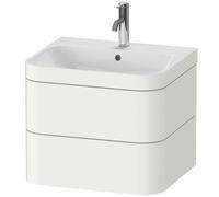Duravit Happy D.2 Plus c-bonded Set suspendu, 575x490mm, 2 tiroirs, 1 trou de robinetterie, HP4635O3636, Couleur: Laque mate en soie blanche