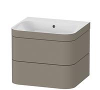 Duravit Happy D.2 Plus meuble sous-lavabo HP4635N9292 57,5 x 49 cm, sans trou pour robinetterie, finition gris pierre satiné, 2 tiroirs