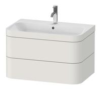 Duravit Happy D.2 Plus c-bonded Set suspendu, 775x490mm, 2 tiroirs, 1 trou de robinetterie, HP4637O3939, Couleur: Laque mate en soie Nordic White